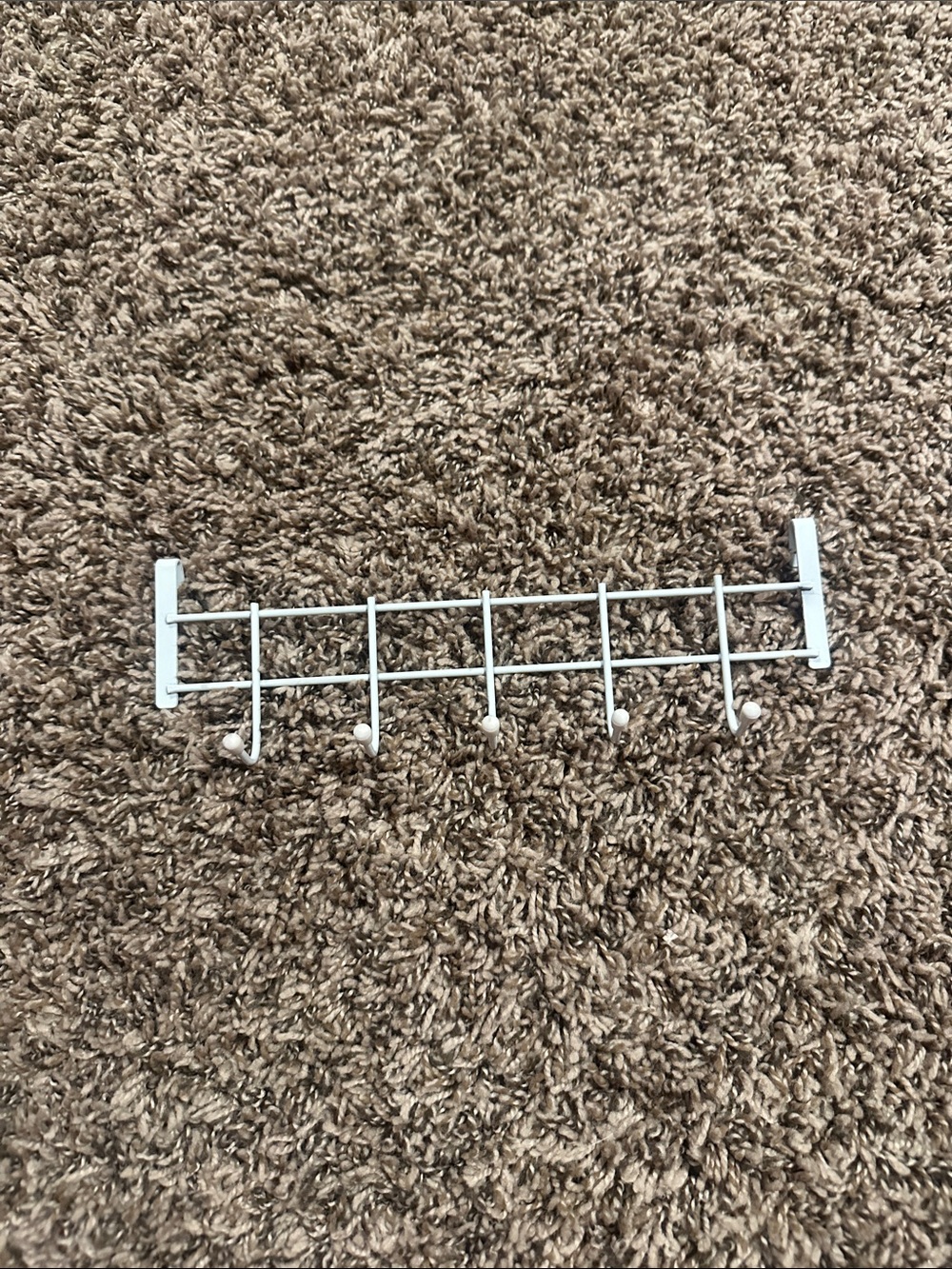 White 6-Hook Over-the-Door Hanging Rack by